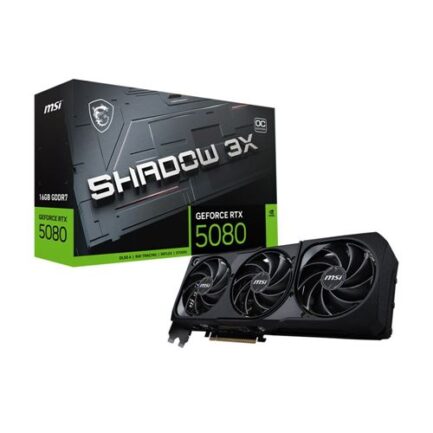 MSI NVIDIA GeForce RTX 5080 SHADOW 3X Overclocked Triple Fan 16GB GDDR7 PCIe 5.0 Graphics Card