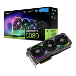 PNY GeForce RTX™ 5080 ARGB EPIC-X RGB™ Overclocked Triple Fan 16GB GDDR7 PCLe 5.0 Graphics Card