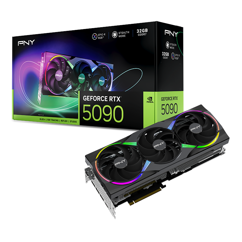 PNY GeForce RTX™ 5090 ARGB EPIC-X RGB™ Triple Fan 32GB GDDR7 PCLe 5.0 Graphics Card