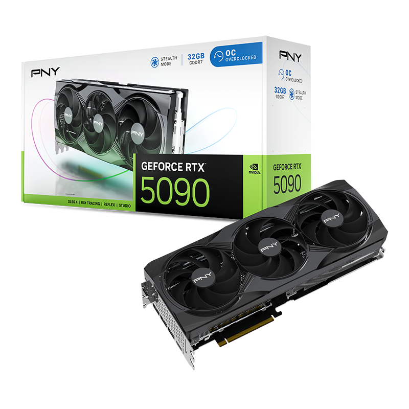 PNY NVIDIA GeForce RTX 5090 Overclocked Triple Fan 32GB