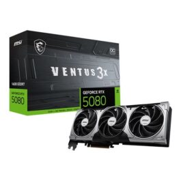 MSI NVIDIA GeForce RTX 5080 VENTUS 3X Overclocked Triple Fan 16GB GDDR7 PCIe 5.0 Graphics Card