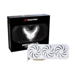 PowerColor AMD Radeon RX 9070 XT Devil Spectral White Overclocked Triple Fan 16GB GDDR6 PCIe 5.0 Graphics Card