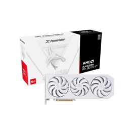 PowerColor AMD Radeon RX 9070 XT Hellhound Spectral White Overclocked Triple Fan 16GB GDDR6 PCIe 5.0 Graphics Card